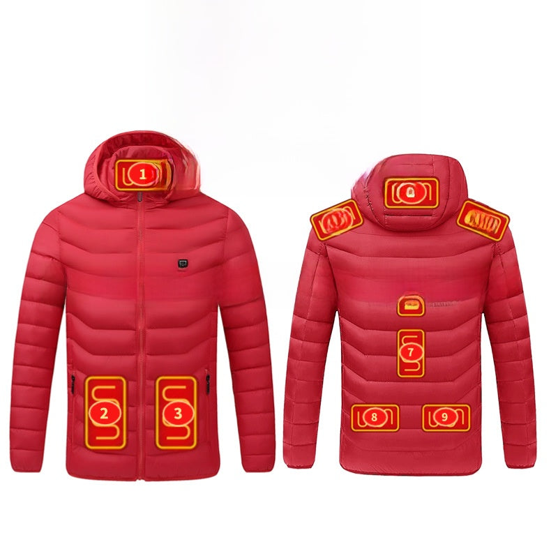 Winter Heated Jacket USB Electric Cotton Coat
