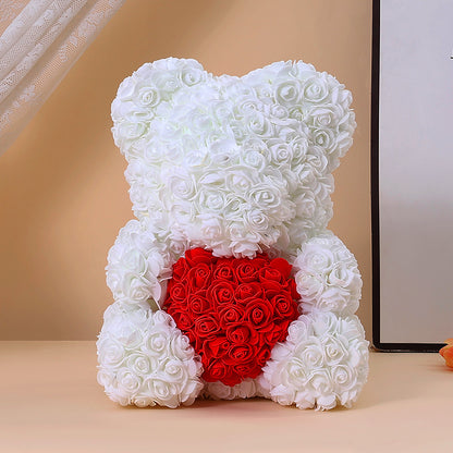 Floral Decorative Bear with Gift Box