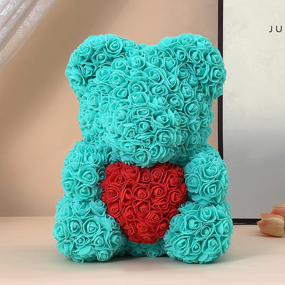 Floral Decorative Bear with Gift Box