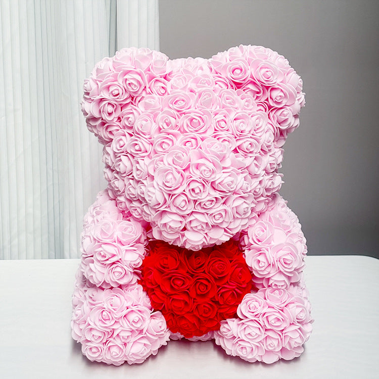 Floral Decorative Bear with Gift Box