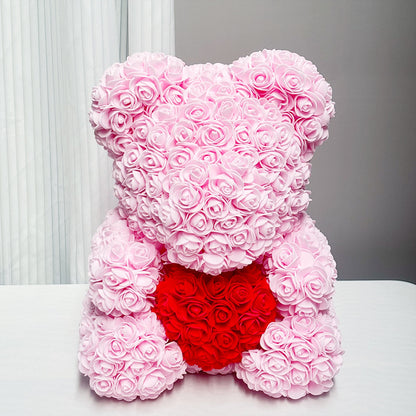 Floral Decorative Bear with Gift Box