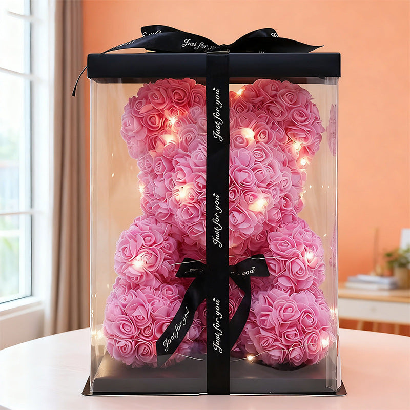 Floral Decorative Bear with Gift Box