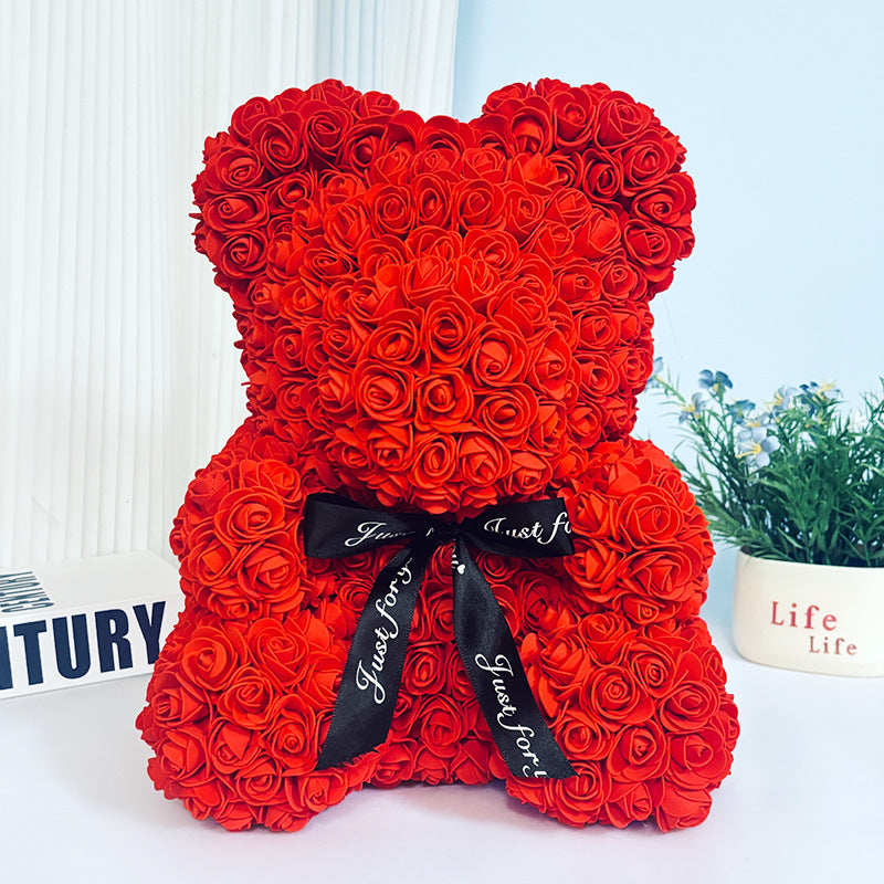 Floral Decorative Bear with Gift Box
