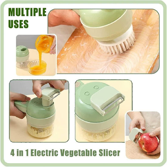 4 in 1 Portable Electric Vegetable Cutter Set | Nexylyn