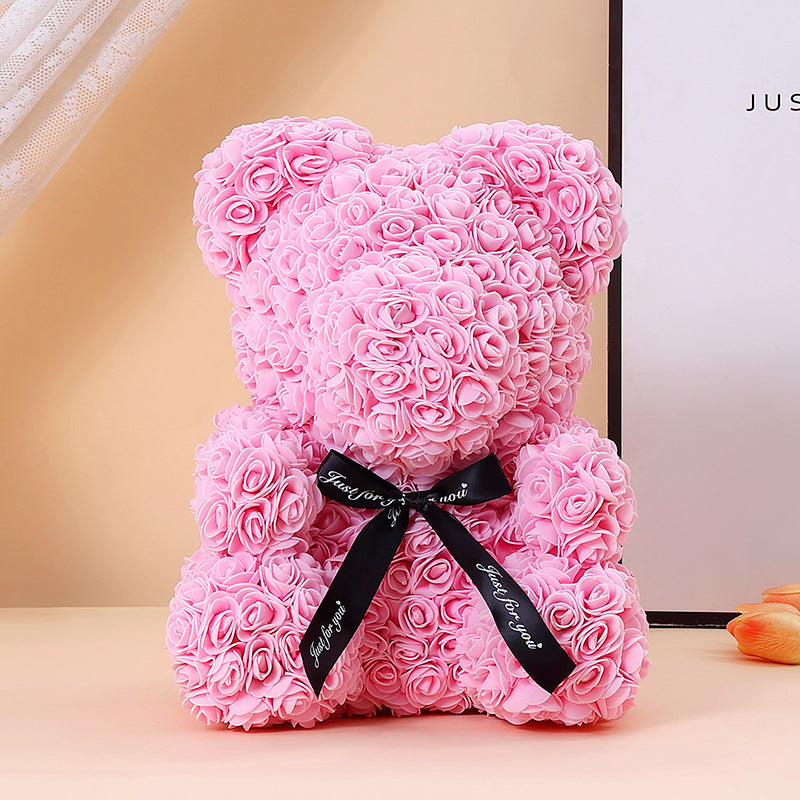 Floral Decorative Bear with Gift Box