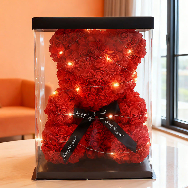 Floral Decorative Bear with Gift Box