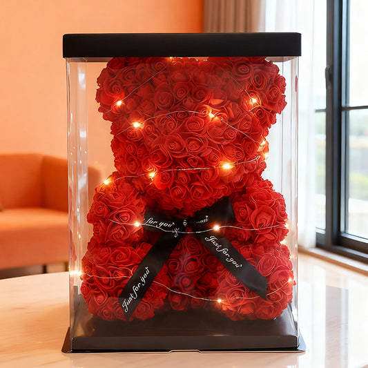 Floral Decorative Bear with Gift Box