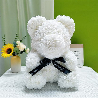 Floral Decorative Bear with Gift Box