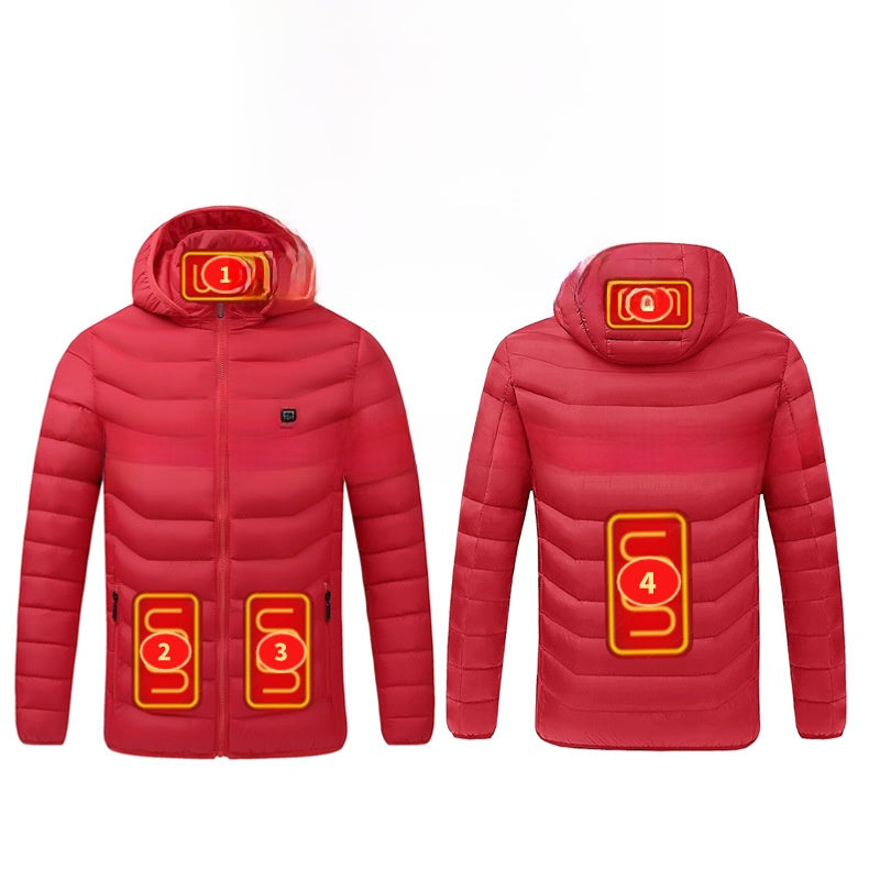 Winter Heated Jacket USB Electric Cotton Coat