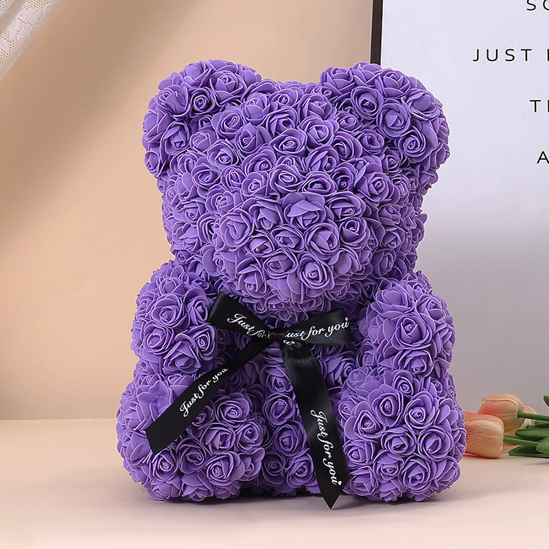 Floral Decorative Bear with Gift Box